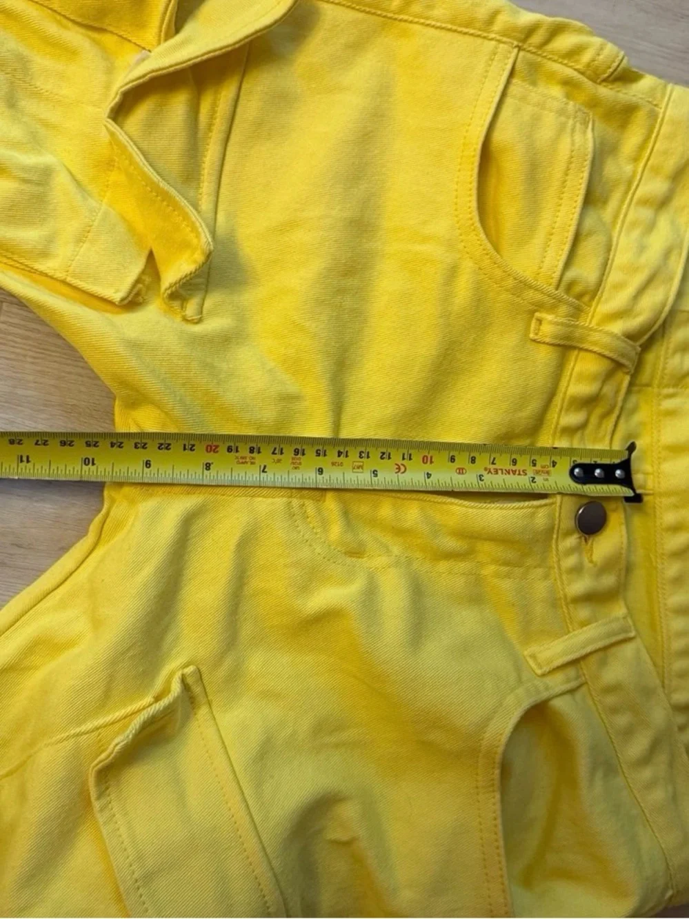 Cliche Jeanius Studios Yellow Cargo Pants Mens 30 Lil Durk Stacked Denim Jeans